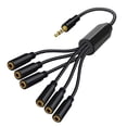 thumbnail image 2 of 4Pole TRRS Male To 6 Ports Aux Cable Earphone Mic Audio Adapter, 2 of 5
