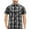 Black, variant on Men’s Casual Plaid Pockets Short Sleeve Collared Classic Button Down Shirt (Yellow, L)