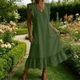 thumbnail image 6 of Horkkom Maxi Dresses for Women Linen Sleeveless Summer Dresses Flowy Everyday Wear Long Dresses,S-2XL, 6 of 6
