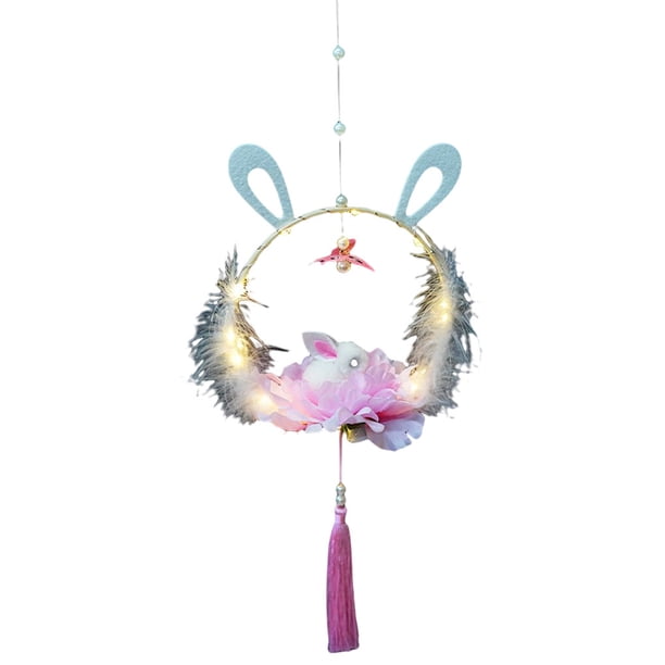 Advancent Festival farol hecho a mano estilo chino patrón de luz lámpara artesanal decoración herramienta de iluminación para el hogar Artesanía Rosado Pluma Rosa