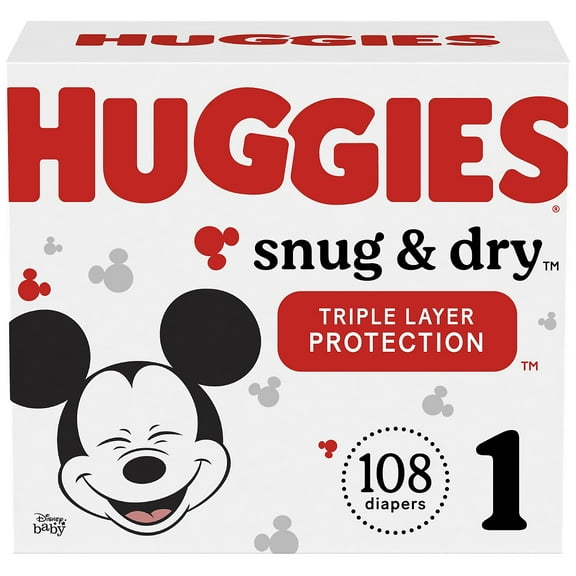 Huggies Snug & Dry Diapers Size 1 108 CT (54645)