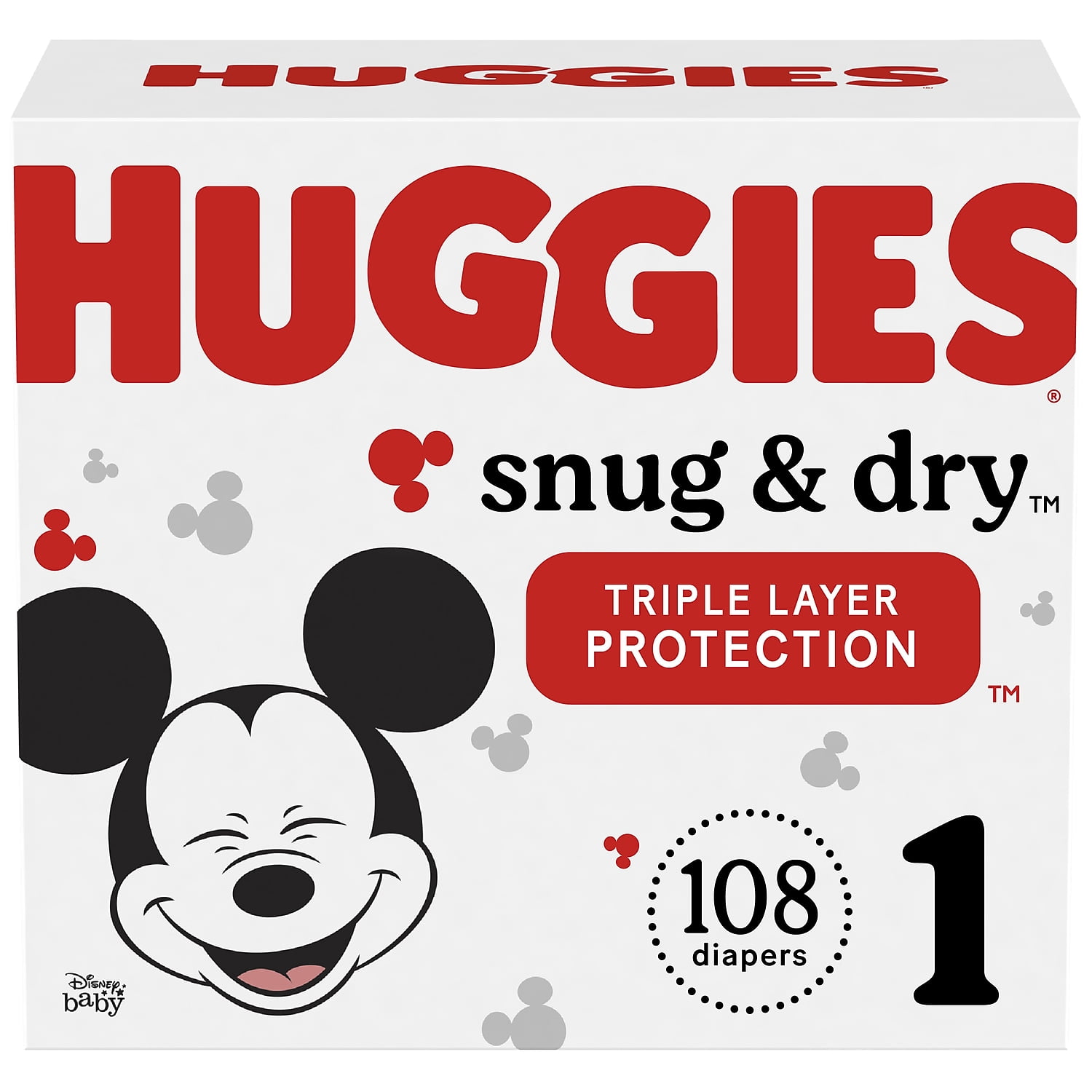 Huggies Snug & Dry Diapers Size 1 108 CT (54645)