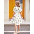 thumbnail image 5 of Arshiner Girl's Casual Dress Summer Scoop Neck Short Sleeve Flowy A-Line Dress, 5 of 8