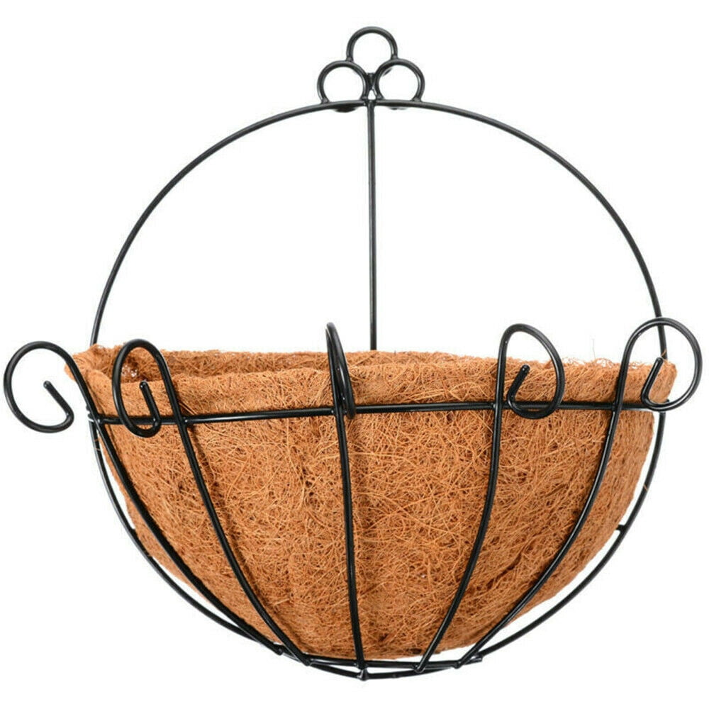 Mchoice Iron Wall Hanging Planters Basket, 10 Inches Half Round Plant