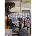 thumbnail image 5 of Outdoor Tablecloths with Umbrella Hole & Zipper, Independence Day 60x60 Inch Square Tablecloths, Flag Balloons Butterflies Blue Plaid Waterproof Table Cloth, Patio/Pool/Picnic Table Covers, 5 of 8