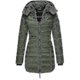 thumbnail image 3 of Women Warm Hooded Down Jacket Casual Slim Coat Puffer Jacket Women Quilted Lightweight Puffer Jacket khaki 2XL, 3 of 3