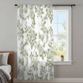thumbnail image 4 of Sage Green Flower Sheer Curtains 84 Inches Long, Vintage Country Rose Leaf Floral Light Filering Curtains, Breathable Simi Curtain Privacy Drapes for Living Room Bedroom Lightweight Window Treatment, 4 of 9