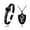 Black, variant on Uloveido Unisex Adult Stainless Steel Heart Cross Heartbeat Lock Bracelet and Key Pendant Necklace Set for Couples Y1481