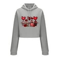 thumbnail image 4 of Mifsaly Valentines Crop Sweatshirt Women Heart Print Cropped Hoodie Girlfriend Gifts Long Sleeve Hooded Pullover Tops Funny Festival Loose Blouse Girls Going Out Spring Loungewear XL, 4 of 6