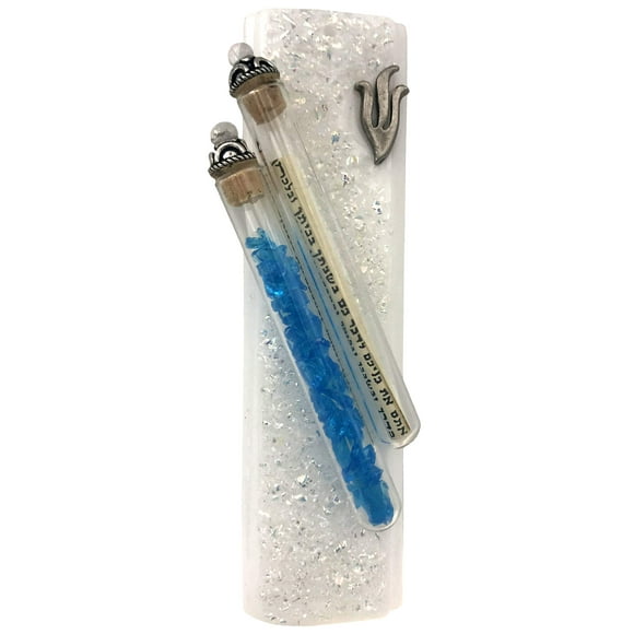 Tamara Baskin Art en Verre Souvenirs de Mariage Mezuzah, Boîte Cadeau et Parchemin Non Casher Inclus Fait Main aux États-Unis (Ivoire)