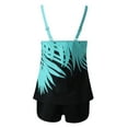 thumbnail image 5 of VEKDONE Casual Print Swimsuit for Women 2025 Clearance Strap Tankini Bathing Suit 2 Piece Casual Holiday Beach Swimwear with High Waisted Short Pants Blue L, 5 of 6