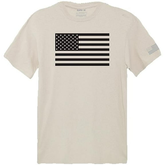 Tonal Flag Tactical Graphic Tee Shirt, Sand - Medium