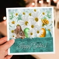 thumbnail image 7 of 3drose, White Daisies with a Bunny and Colored Easter Eggs in Spring Blues and Greens, 12 Greeting Cards with Envelopes, 7 of 7