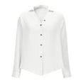 thumbnail image 5 of dazeni Womens Button Down Shirts Loose Casual Dressy Tops Lightwieght Lapel Long Sleeve t Shirts Fashion Work Office Blouse S-2XL, 5 of 7