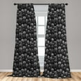 thumbnail image 5 of Ambesonne Alien Curtains, Funny Ghost Monster Pattern, Pair of 28"x95", Grey and Charcoal Grey, 5 of 5