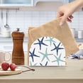 thumbnail image 6 of Beach Coastal Starfish Navy Blue and Turquoise Acrylic Napkin Holder Tissue Paper Clear Tabletop Dispenser Dining Room Bathroom Party Hotel, 6 of 8