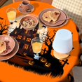 thumbnail image 3 of Halloween Tablecloth Round 60 inch Pumpkin Table Cloths Ghost Table Cloth Castle Witch Circle Tablecloth for Dining Halloween Decorations Scary Night Bat Fall Autumn Buffalo Plaid, 3 of 6