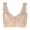 Beige, variant on Front Zipper Wireless Floral Lace Bra Sexy Deep Adjustable Elastic Bralette Comfy Bra (White, M)