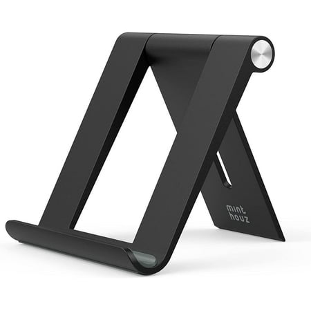 Adjustable Cell Phone Stand, Foldable Mobile Phone Holder for Desk, Compatible with iPhone 14 13 12 Pro Max Mini 11 Xr 8 Plus SE, iPad Mini, Switch, Android Smartphone, Tablets - Black