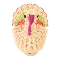 thumbnail image 1 of Cute Desktop Mini Turkey shape Storage Basket HandWoven Basket Home Decoration, 1 of 5