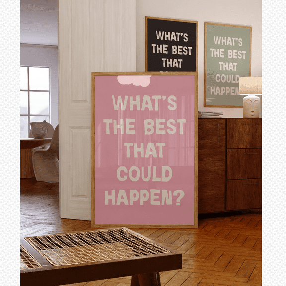 Stylish Wall Poster , Pink Positive Trending Quote Poster , Fashionable Poster , Home Decor , Wall Art, Poster Home Decor , Poster Print Only