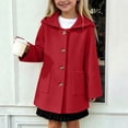 thumbnail image 6 of QTBIUQ Boys Girls Thickened Double Layer Tweed Coat with Pockets Hooded Medium Long Outerwear Warm Winter, 6 of 9