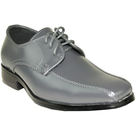 

VANGELO TUX-5 Boy Tuxedo Shoe Dress Wedding Prom Formal Event Wrinkle Free Iron Gray 12M US Little Kid