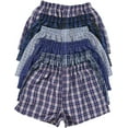 thumbnail image 5 of ToBeInStyle Boys' Tartan Patterned Boxer Shorts, Pack of 6, XL, 5 of 7