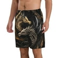 thumbnail image 2 of Logiee Vintage Metal Dragon Print Mens Swim Trunks Quick Dry Board Shorts,Breathable Hawaii Beach Shorts Swimwear Bathing Suits-X-Large, 2 of 6