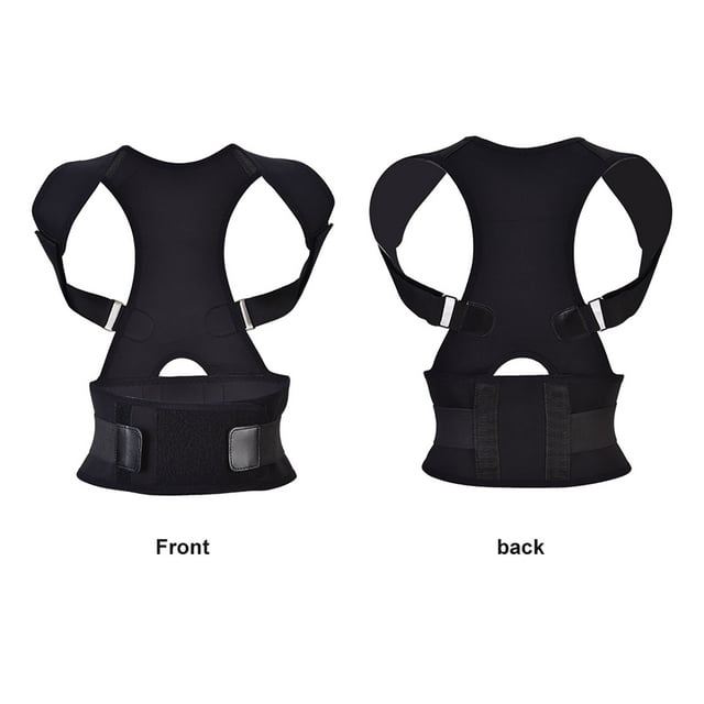 Cinturón corrector de postura ajustable para hombre y mujer (negro XL)