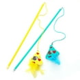 thumbnail image 3 of Cat Teaser Interactive Long: Catnip Faux Feather Mouse Pet Wand Toy Kitten Wand, 3 of 10