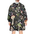 thumbnail image 2 of Red Mushroom Flower Black Pattern Wearable Oversized Blanket,Wearable Blanket Hoodie for Adults,Cozy Hooded Blankets with Super Pockets,Super Warm Fuzzy Pullover for Women & Men, 2 of 6