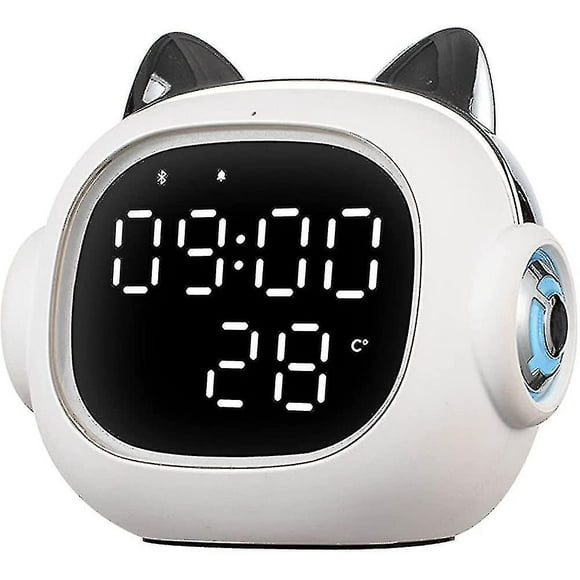 Cat Alarm Clock With Bluetooth Speaker,2 Groups Of Independent Alarms,smart Alarm Clock
