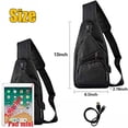 thumbnail image 2 of Spencer Men's Crossbody Sling Backpack Anti Theft Oxford Chest Shoulder Bag Daypack with USB Charging for Travel Camping (6.3*2.7*12.6inch, Black), 2 of 6