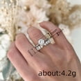 thumbnail image 5 of SEPARQI 2pcs His and Hers Wedding Ring Sets Couples Engagement Rings Women and Men 925 Sterling Silver AAA Cubic Zirconia Wheat Spike Geometric Design Exquisite, 5 of 8
