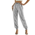 thumbnail image 3 of qucoqpe Womens Sequin Pants Sparkle Jogger Pants Hip Hop Trousers Dance Outfits Streetwear, 3 of 7