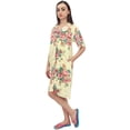 thumbnail image 1 of Bimba Chemise de Nuit à Manches Courtes Imprimé Floral Jaune Clair pour Femmes - 28, 1 of 6