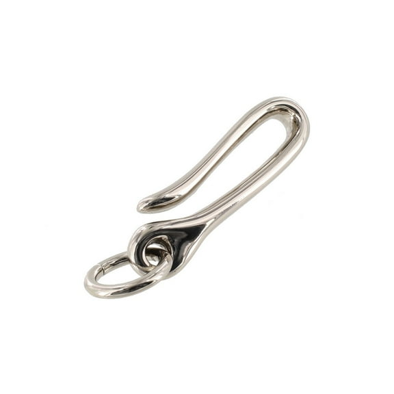 B8367 Nickel Plate, Small Fish Hook Key Chain, Solid Brass-LL