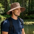 thumbnail image 5 of SAWOBUUN Men's Wide Brim Fishing Sun Hat UV Protection Bucket Cap for Beach Hiking Camping Safari Hat, 5 of 6