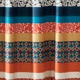 thumbnail image 2 of Lush Décor Boho Stripe Turquoise/ Tangerine Shower Curtain, 72" x 72", 2 of 9