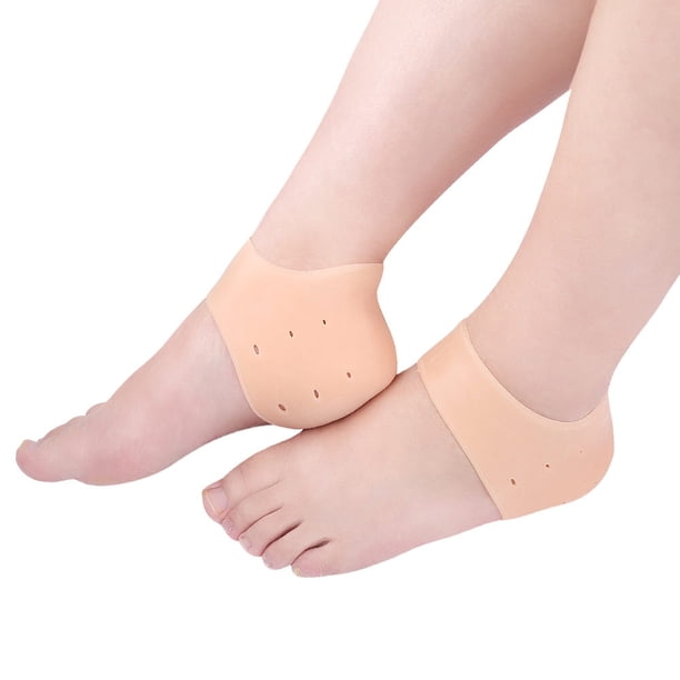 Protector de talón, soporte para el talón, almohadillas de silicona para el talón, copas de gel para el talón (4 piezas), para fascitis plantar, ampollas, pie agrietado, alivio del espolón óseo,