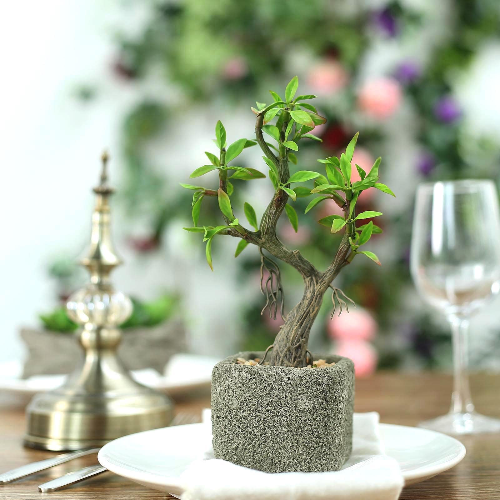 Efavormart 9" Tall Fake Succulent Planter Artificial Succulents In Pot Willow Tree Succulent