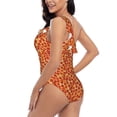 thumbnail image 4 of Haiem Pizza Women's One Piece Swimsuits Tummy Control One Shoulder Bathing Suits Ruffle Swimwear-X-Large, 4 of 8