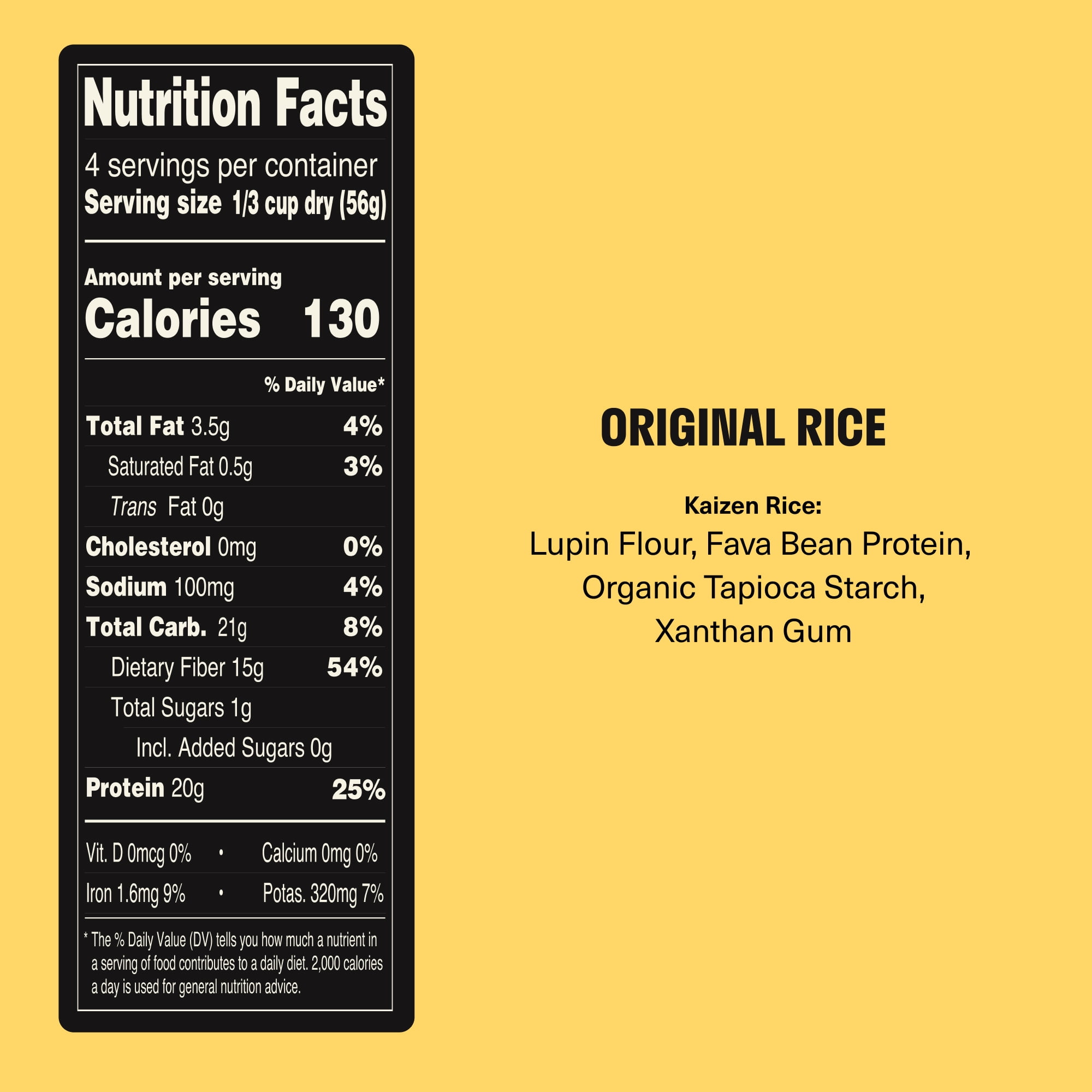 Kaizen Low Carb Keto Rice - Gluten-Free, High Protein (20g), Keto Friendly, Plant Based, Made with High Fiber Lupin Flour - 8 ounces (Pack of 3)