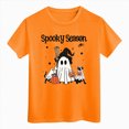 thumbnail image 3 of TOWED22 Girls Boys Halloween Shirt Cute Graphic Shirt Halloween Shirt Kids Spooky Season Fall Short Sleeve Tee Tops, 3 of 7