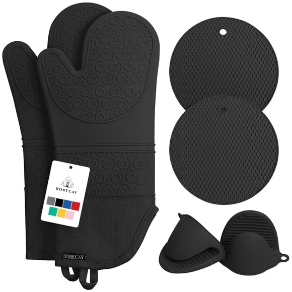 Juego de guantes y soportes para ollas Rorecay, resistentes al calor, 500 °C