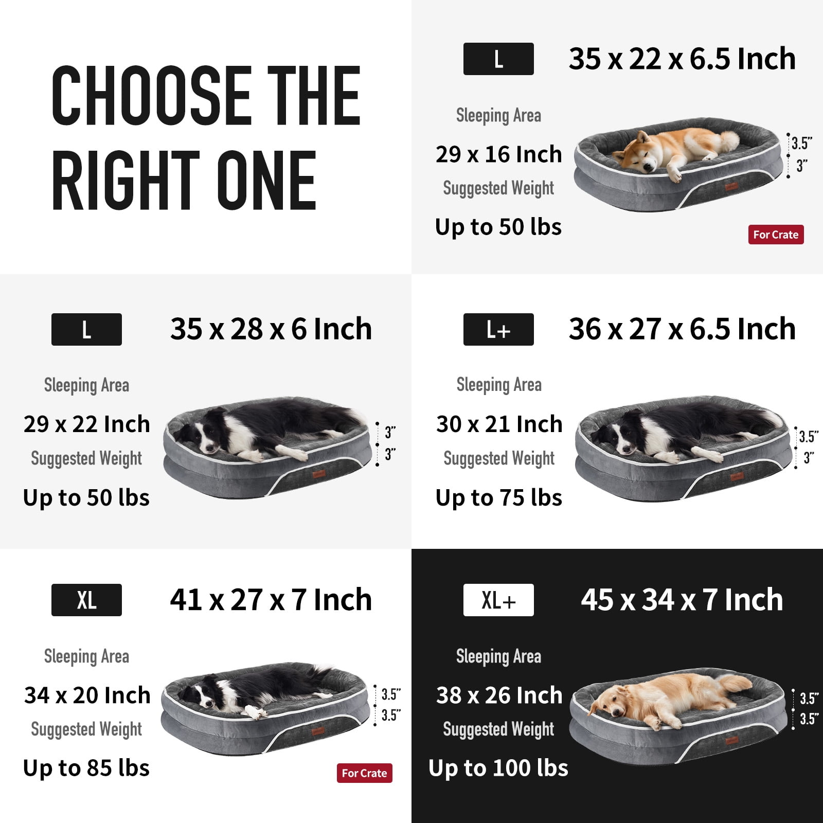 Ophanie Gray Luxury Sofa-Style Pet Orthopedic Bed for Large Dogs
