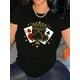 thumbnail image 1 of Camiseta Básica para Mujer Verano TranspirableElegant Style, Women's Casual Crown of Spades Graphic T-Shirt - Stylish Round Neck Short Sleeve, Comfortable Polyester Blend, Perfect for Summer Fashion, 1 of 7