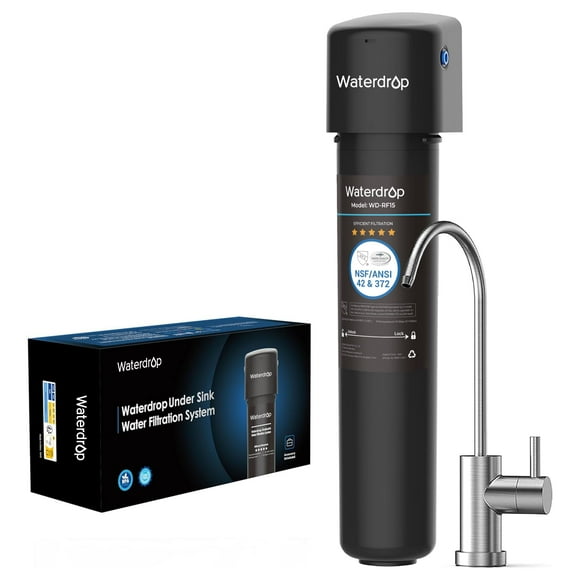 Waterdrop 15UB Under Sink Water Filter, Under Sink Water Filtration System for 2 Years, NSF/ANSI 42 Certified, Reduces PFAS, PFOA/PFOS, Lead, Under Sink Water