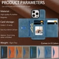 thumbnail image 5 of for iPhone 14 Pro Max Wallet Case, Magnetic Phone Cover with Detachable Card Holder, RFID Blocking 2-in-1 Purse Shockproof PU Leather Case with Flip Kickstand for iPhone 14 Pro Max, Blue, 5 of 11